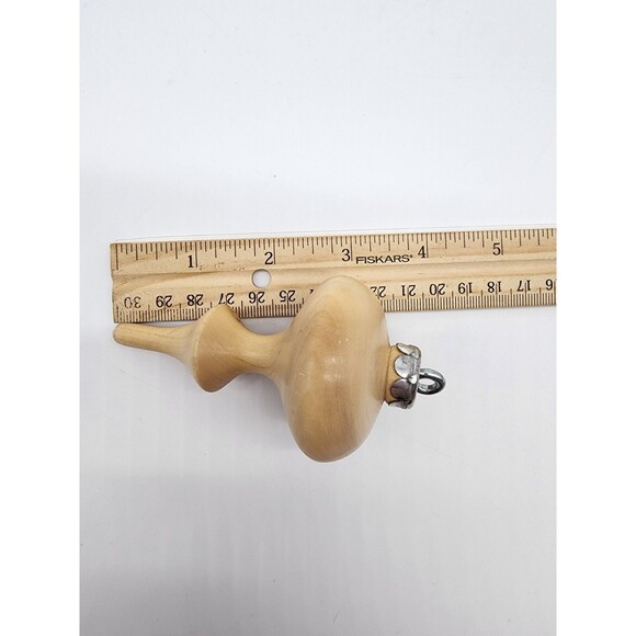 Handmade Set of 2 Wooden Ornaments Unique Finial Shaped Light wood Minimalist - Picture 11 of 12